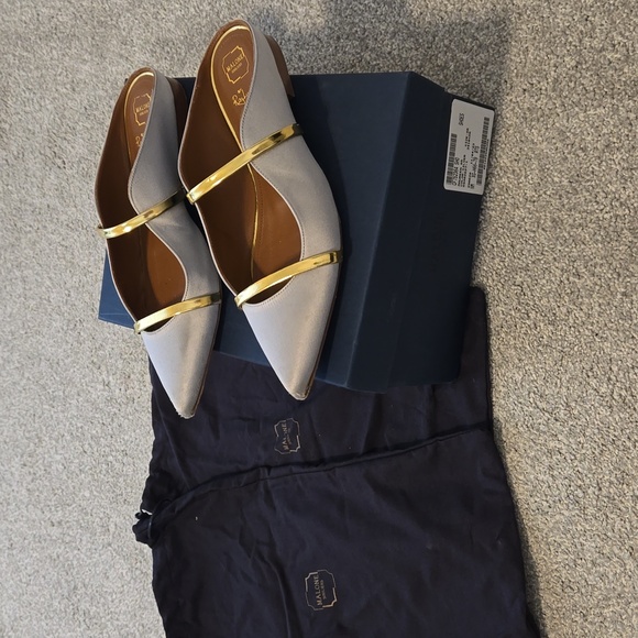 Malone Soulier Maureen mettalic flats - Picture 2 of 10